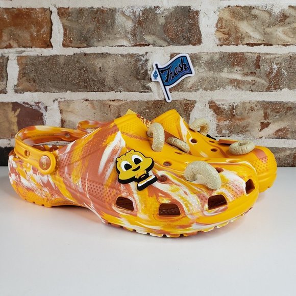 Crocs Classic Clog Honey Nut Cheerios Mens Size 11 Marbled Orange Yellow 207924 - Picture 1 of 11